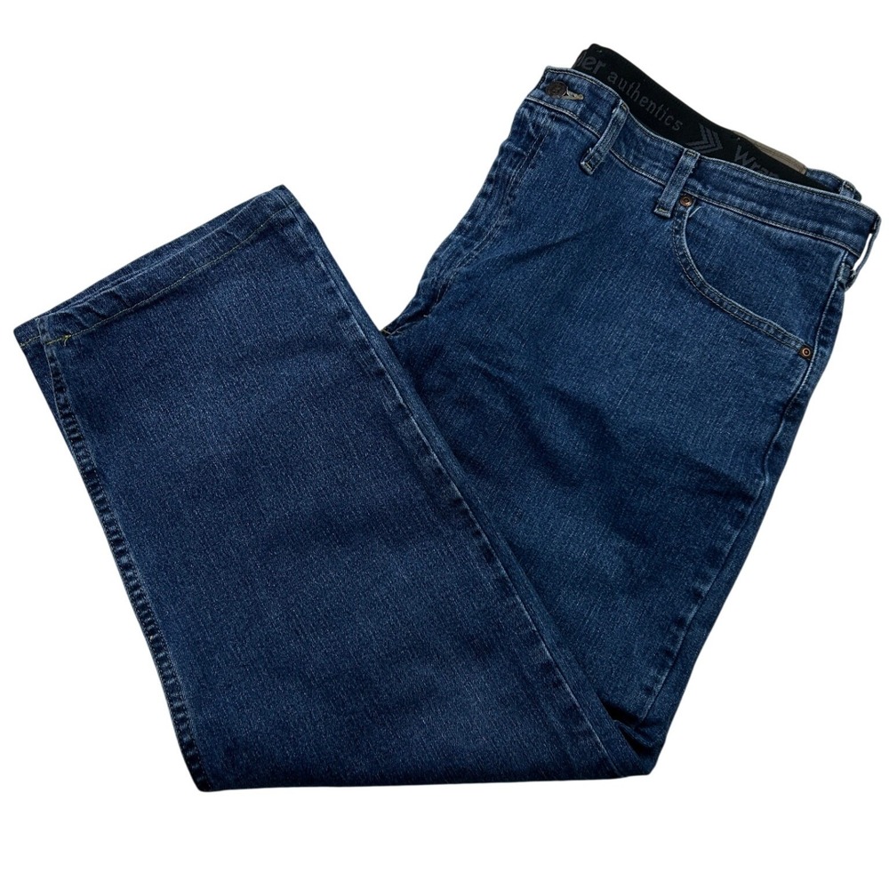 Wrangler Authentics Mens Jeans 44x29 Comfort Flex Dark Wash Straight ZM1CSDS